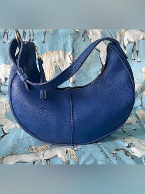 Portland Leather Classic Nora Shoulder Bag, Molino Blue